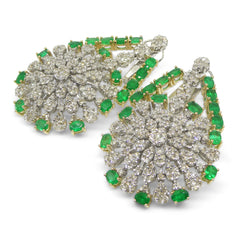 Colombian Emeralds Added to Diamond Chandelier Earrings, custom designed and manufactured by David Saad/Skyjems.ca