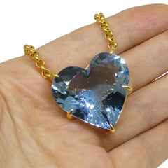 Aquamarine Pendant set in 18k Yellow Gold, custom designed and manufactured by David Saad/Skyjems.ca