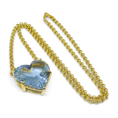 Aquamarine Pendant set in 18k Yellow Gold, custom designed and manufactured by David Saad/Skyjems.ca