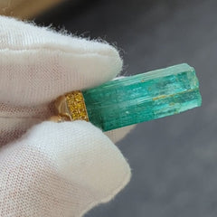 Emerald Crystal, 1ct Yellow Diamonds set in 18k Yellow Gold, custom designed and manufactured by David Saad/Skyjems.ca