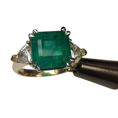 4.97ct GIA Certified Emerald with 0.68cts Triangle Diamonds
