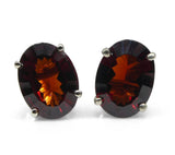 Almandine Garnet Earrings set in 14kt White Gold