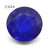 Vivid Intense Cornflower Blue Round Sapphire, 5.04ct GIA Certified Sri Lanka