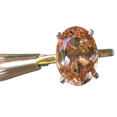 Custom Made Morganite and White Gold Solitaire Ring, custom designed and manufactured by David Saad/Skyjems.ca