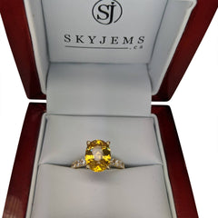 3.06ct Yellow Sapphire & 0.70cts White Sapphire Set in 18kt Yellow Gold