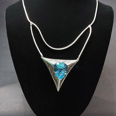 93.94ct Blue Topaz Fantasy Cut Necklace set in Sterling Silver