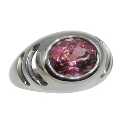 2.59ct Pink 'Padparadscha' Color Tourmaline Ring set in 14k Black Gold