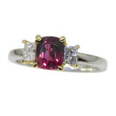 1.04ct Red Spinel & Diamond Ring set in 18k White and Yellow Gold