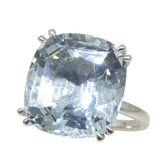 15.46ct Aquamarine Solitaire Ring set in 18k White Gold, GIA Certified, custom designed and manufactured by David Saad/Skyjems.ca