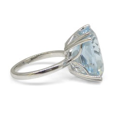 15.46ct Aquamarine Solitaire Ring set in 18k White Gold, GIA Certified, custom designed and manufactured by David Saad/Skyjems.ca