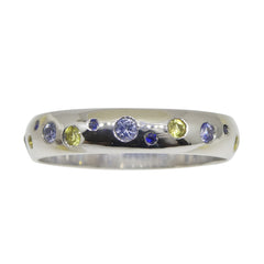 0.88ct Sapphire Starry Sky Band Ring set in 14k White Gold, GIA Certified, custom designed and manufactured by David Saad/Skyjems.ca