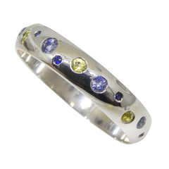 0.88ct Sapphire Starry Sky Band Ring set in 14k White Gold, GIA Certified, custom designed and manufactured by David Saad/Skyjems.ca