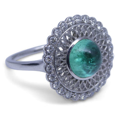1.91 ct Emerald IGI Certified 18kt Gold Diamond Ring