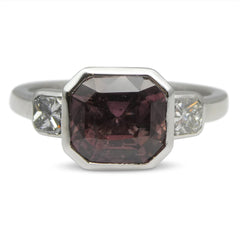 Fine Quality 3.18ct Pink Sapphire & Diamond Ring in 18kt White Gold