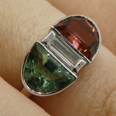 Tourmaline & Diamond Ring in 14kt White Gold