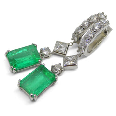Emerald Diamond Earrings set in 14kt White Gold
