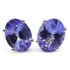 3.17 ct Tanzanite and 14kt White Gold Stud Earrings