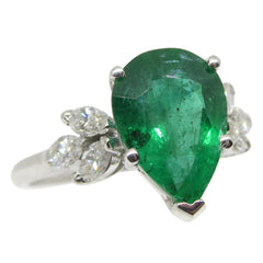 2.62ct Emerald & Diamond Ring in 14kt White Gold