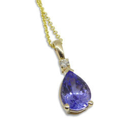 2.7ct Tanzanite pendant set with 0.05ct Diamonds set in 14kt Yellow Gold custom designed and manufactured by David Saad of Skyjems.ca