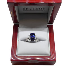 3.15ct GRS Certified Royal Blue Sapphire Engagement Ring by David Saad of Skyjems.ca