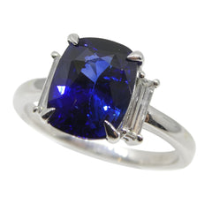 3.15ct GRS Certified Royal Blue Sapphire Engagement Ring by David Saad of Skyjems.ca