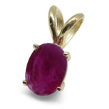 Ruby Pendant set in 14kt Yellow Gold