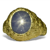 8.08ct Star Sapphire Mountain Ring set in 14kt Yellow Gold