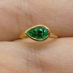 Emerald Nose Ring set in 18kt Yellow Gold, custom designed and manufactured by David Saad/Skyjems.ca