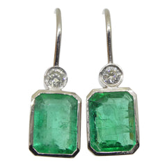 3.08ct Emerald and Diamond Earrings set in 14kt White Gold, custom designed and manufactured by David Saad/Skyjems.ca