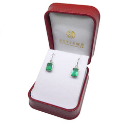 3.08ct Emerald and Diamond Earrings set in 14kt White Gold, custom designed and manufactured by David Saad/Skyjems.ca