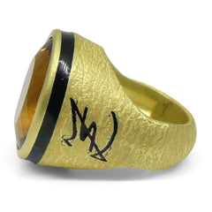 22.15ct. Heliodor Men’s Ring set in 18kt Yellow Gold custom designed and manufactured by David Saad of Skyjems.ca