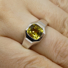 Chrysoberyl Ring set in 14k White Gold, custom designed and manufactured by David Saad/Skyjems.ca
