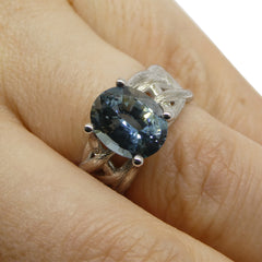 Sapphire 'Maleficent Style Vine Ring' set with diamonds in 14k White Gold, custom designed and manufactured by David Saad/Skyjems.ca