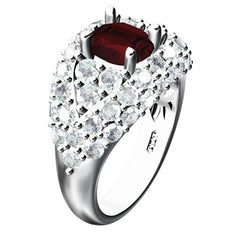 Ruby Diamond Ring set in Platinum, custom designed and manufactured by David Saad/Skyjems.ca