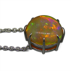 Huge Opal Pendant set in Platinum, custom designed and manufactured by David Saad/Skyjems.ca