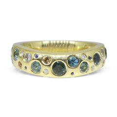 Sapphires, Tourmalines and Diamonds set in 18k Gold Ring, custom designed and manufactured by David Saad/Skyjems.ca