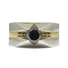 1.48ct Black Diamond Wedding Band set in 14k Gold, custom designed and manufactured by David Saad/Skyjems.ca