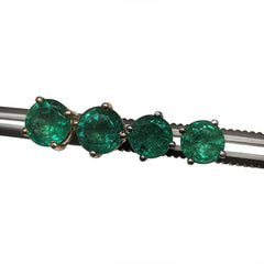 Emerald Stud Earrings set in 14kt White and Yellow Gold, custom designed and manufactured by David Saad/Skyjems.ca