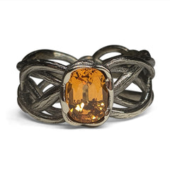 Spessartite Garnet Ring, custom designed and manufactured by David Saad/Skyjems.ca