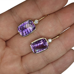 Amethyst & White Sapphire Earrings set in 14kt White Gold, custom designed and manufactured by David Saad/Skyjems.ca