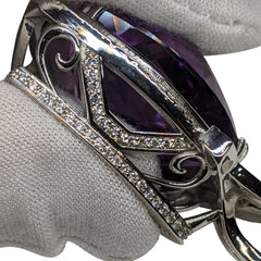 55.26ct Amethyst with 2.50ct Diamonds set in 14kt White Gold