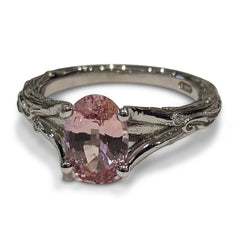1.51ct Padparadscha Sapphire Ring set in 18kt White Gold