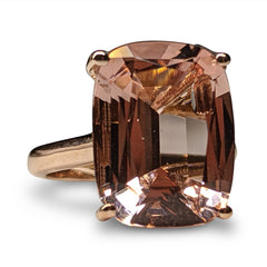 Morganite Solitaire Ring set in 14k Pink Gold