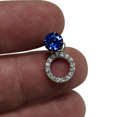 Blue Sapphire Stud Earrings set in White Gold with matching Diamond Earring Jackets
