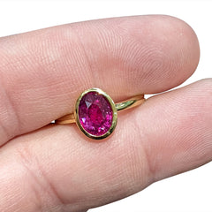 2.64ct Unheated Ruby Ring set in 18k Yellow Gold, custom designed and manufactured by David Saad/Skyjems.ca