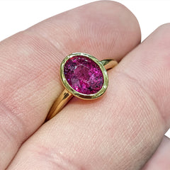 2.64ct Unheated Ruby Ring set in 18k Yellow Gold, custom designed and manufactured by David Saad/Skyjems.ca