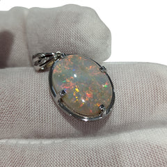 8ct Australian Opal Pendant set in 18k White Gold, custom designed and manufactured by David Saad/Skyjems.ca