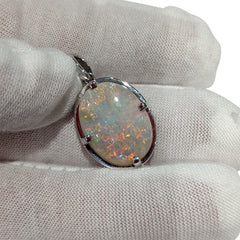 8ct Australian Opal Pendant set in 18k White Gold, custom designed and manufactured by David Saad/Skyjems.ca