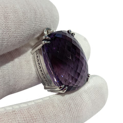 Amethyst Pendant set in 14k White Gold