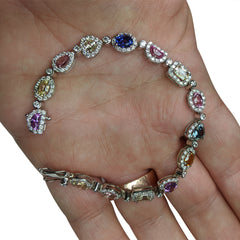 Unheated Sapphire & Diamond Bracelet